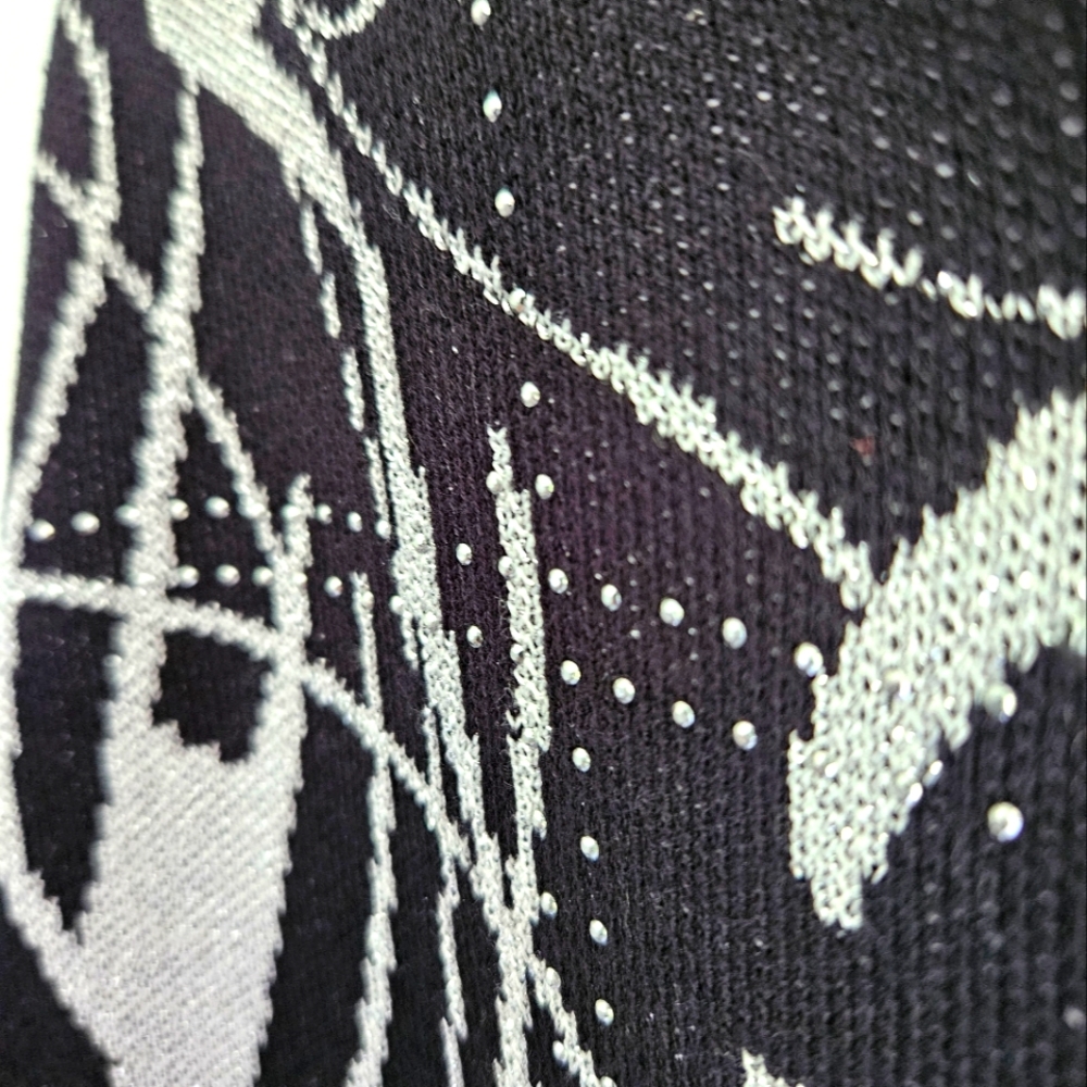 Joseph Ribkoff silver metallic jacquard sweater - Picture 8 of 8